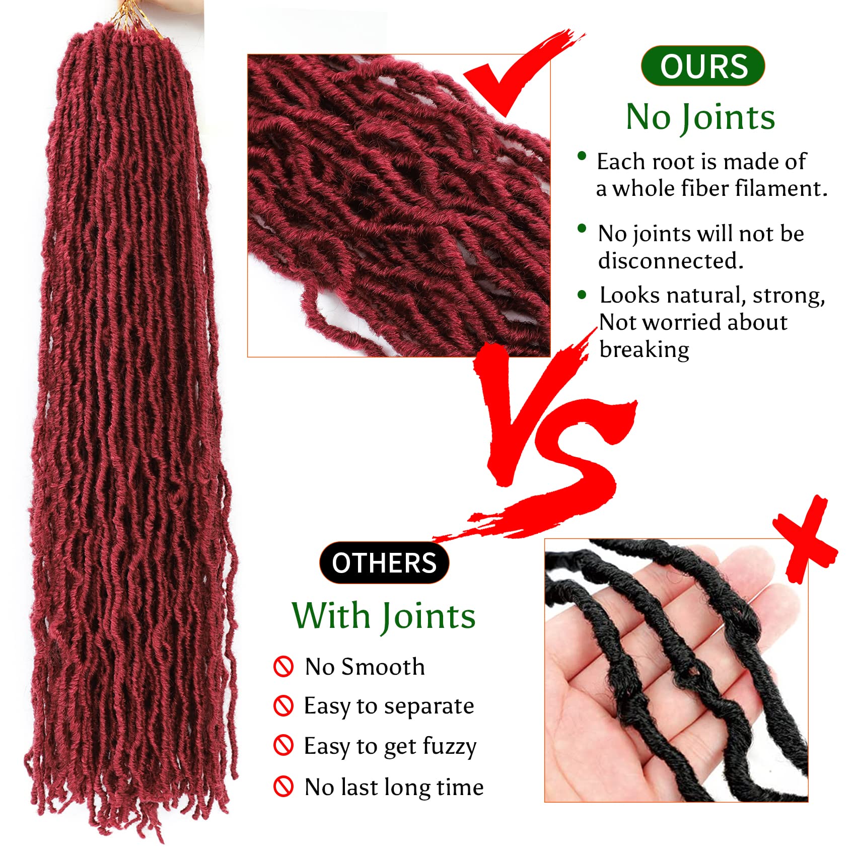 Karida 36 Inch Faux Locs Crochet Hair - Soft Pre-Looped Synthetic Dreadlocks for Black Women (3 Pack) | Perfect for Protective Styles, Braiding & Natural Hair Care