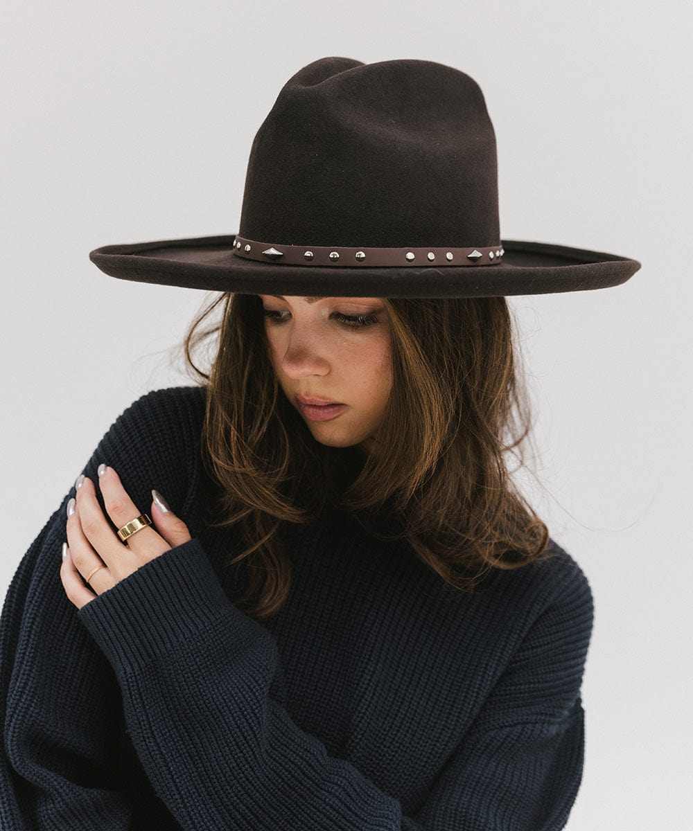Studded Leather Hat Band for Cowboy Hats - Western Style Accessory for Rodeo, Music Festivals & Outdoor Events