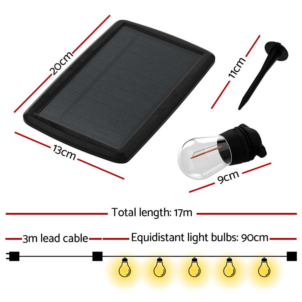 17m Solar Powered LED String Lights - Waterproof Outdoor Fairy Lights for Garden, Patio, Christmas Party Decorations (2 Pack) - Perfect for Backyard, Wedding, and Holiday Decor