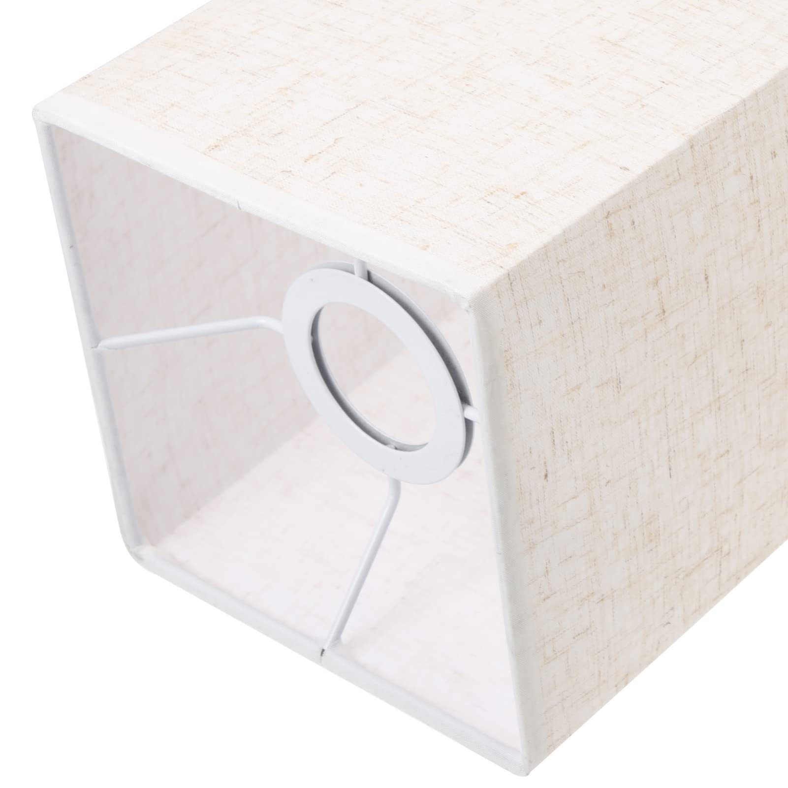 ARTIBETTER White Linen Rectangular Lamp Shade - Clip-On Light Cover Replacement for Floor, Table & Wall Lamps - Breathable Natural Fabric Lampshade in Beige & White | Perfect for Living Room, Bedroom & Office Lighting Decor