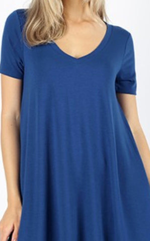 Women's Short Sleeve V-Neck T-Shirt with Pockets - Casual Comfort Top for Everyday Wear, Work & Weekend Outings
