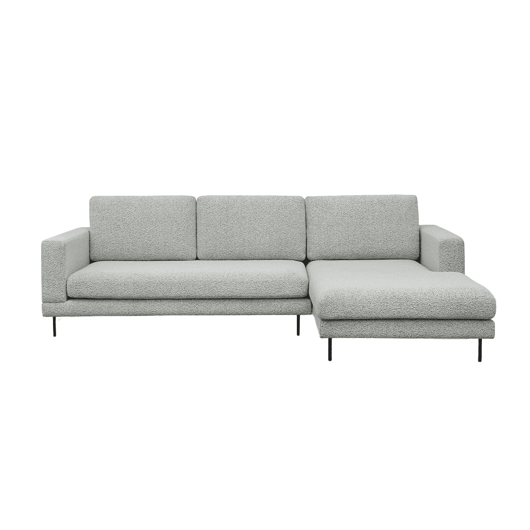 Elena Boucle Fabric Sectional Sofa by Chattel - Modern L-Shaped Couch for Living Room, Lounge & Family Room - Soft Comfortable Upholstered Furniture for Home Decor