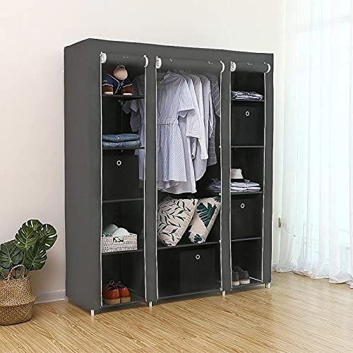 Portable Non-Woven Fabric Wardrobe Closet - Lightweight Storage Cabinet for Clothes, Moistureproof & Space-Saving Organizer (1pc) - Perfect for Small Apartments, Dorm Rooms & Travel Storage
