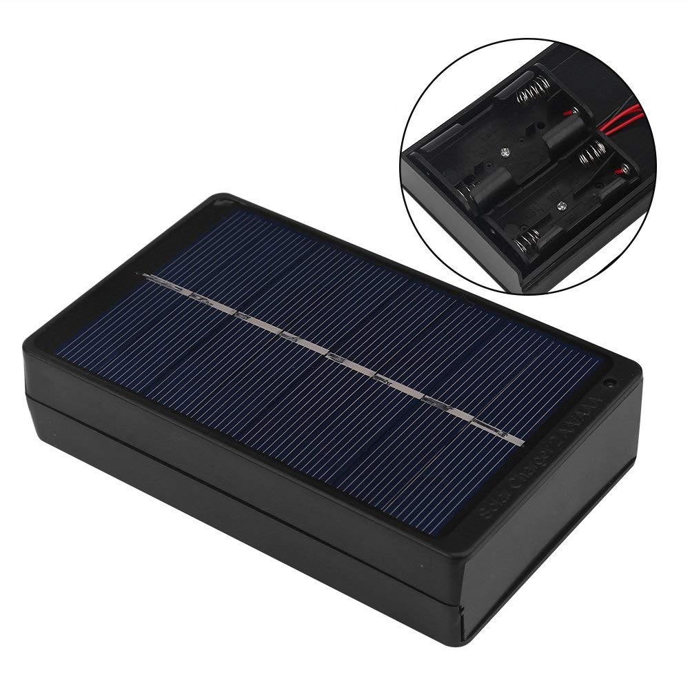 Portable Solar AA AAA Battery Charger - 1W 4V Solar-Powered Rechargeable Battery Charger for AA & AAA Batteries - Compact Solar Charging Box for Camping, Hiking & Emergency Power Backup