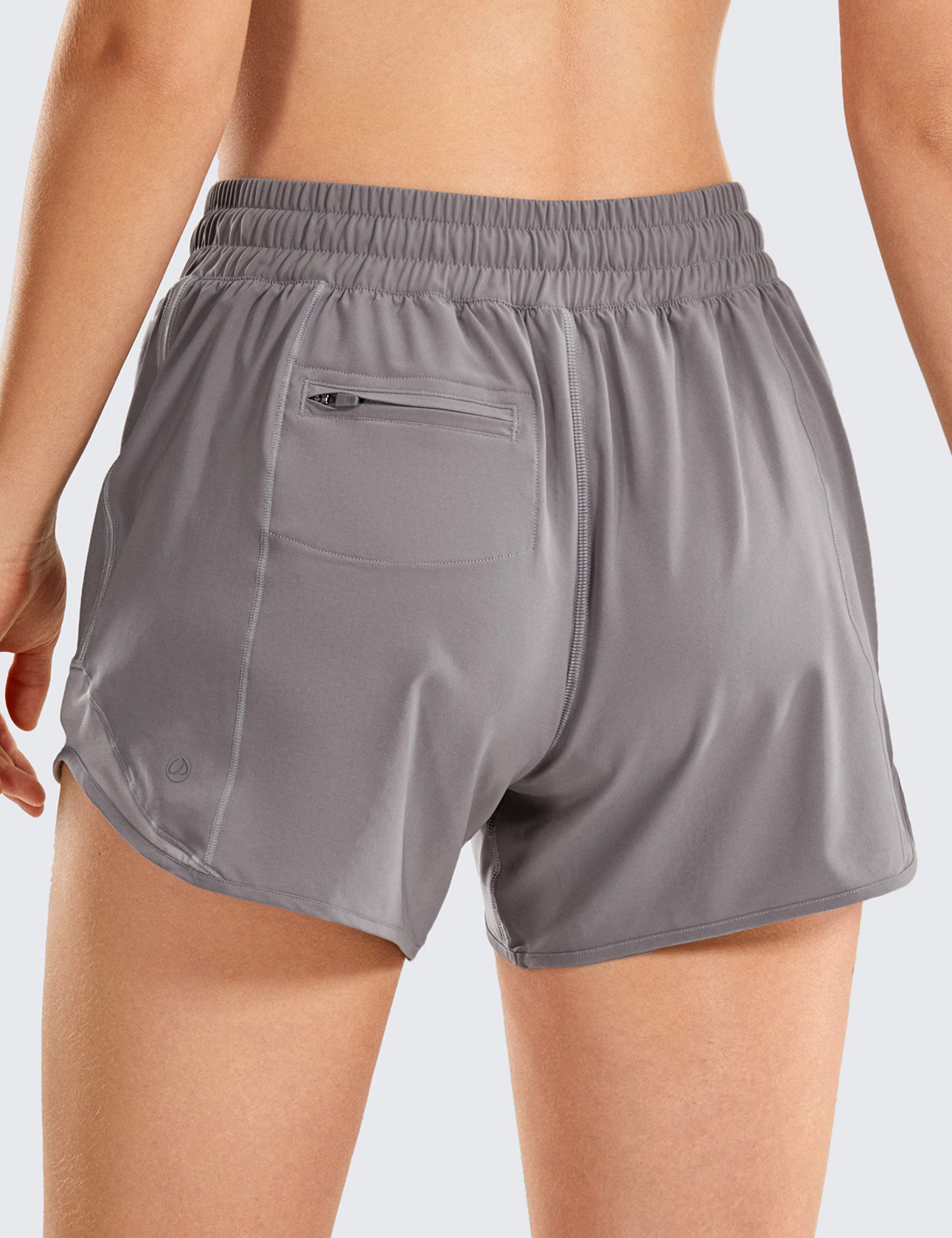 CRZ YOGA Women's Running Shorts with Zip Pocket - 4