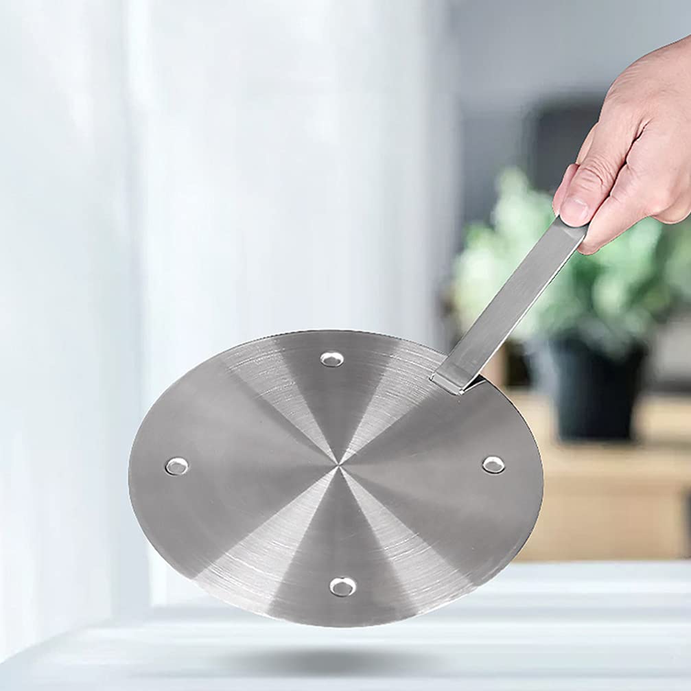 Premium Stainless Steel Heat Diffuser for Coffee & Milk - Induction Hob Plate & Electric Stove Converter - Cabilock Silver Simmer Ring for Even Cooking | Perfect for Home Kitchens, Cafes & Barista Use