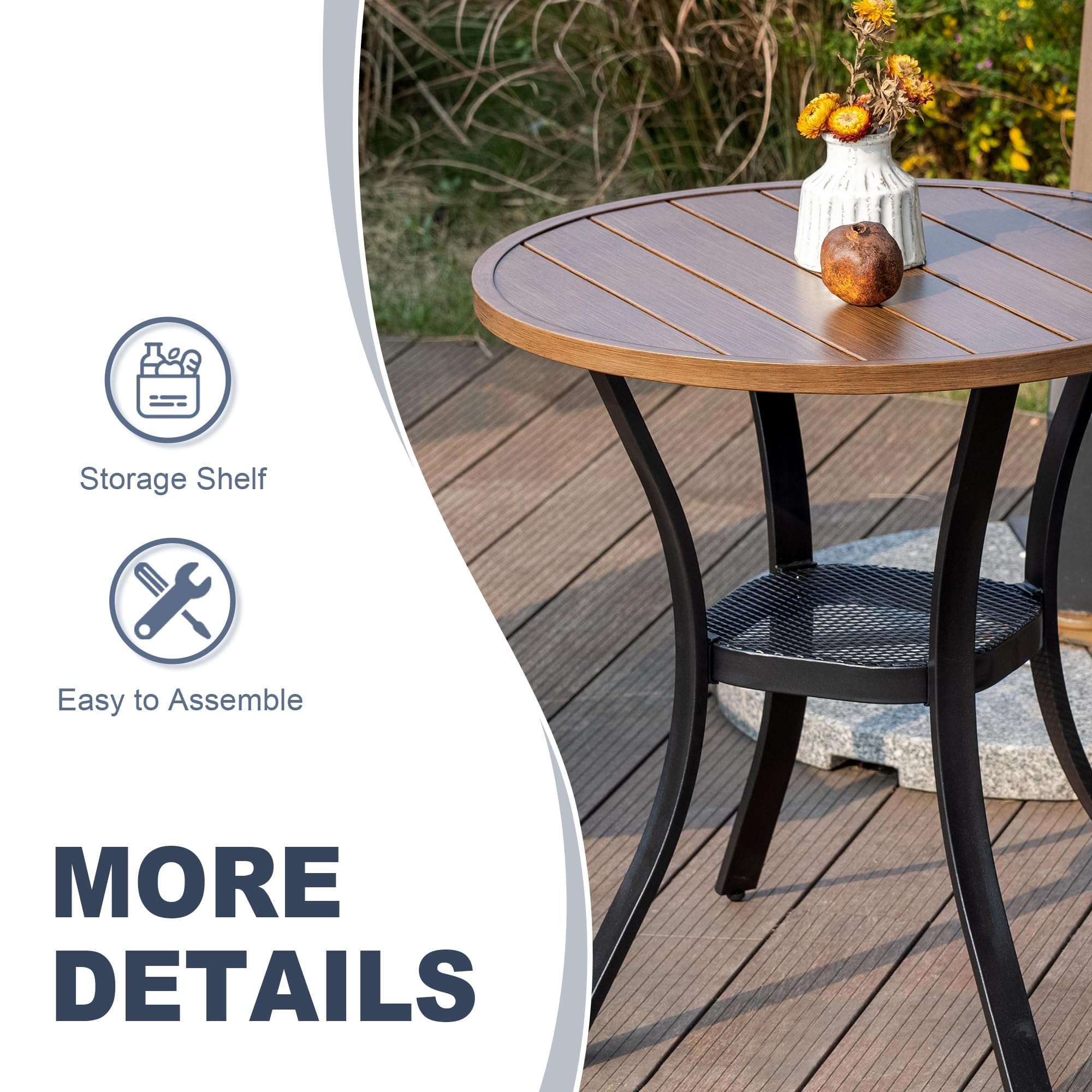 VICLLAX 3-Piece Outdoor Bistro Set - 27.6