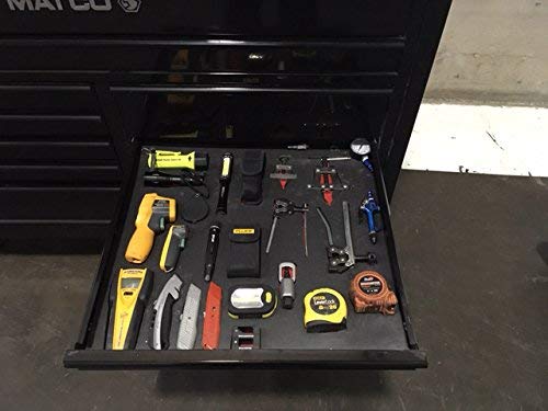 5S Lean Tool Box Foam Organizers - 1/2 Inch Thick Black Foam Insert (48