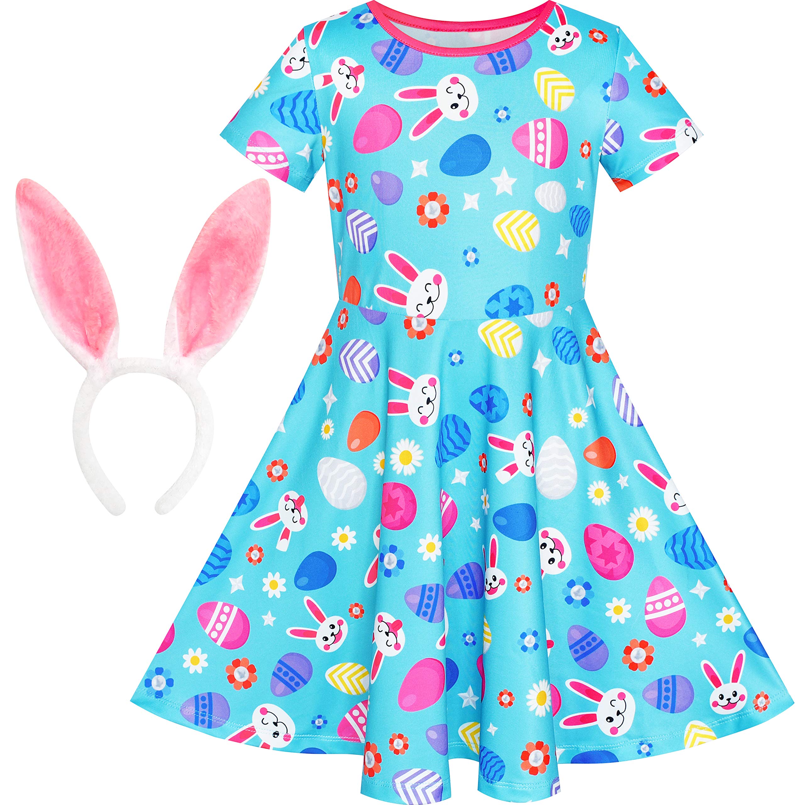 Easter Bunny Ears Headband for Girls - Sunny Fashion Dress Accessories for Egg Hunt & Spring Celebrations (Size 3-8) - Perfect for Easter Photos, Costume Parties & Holiday Events