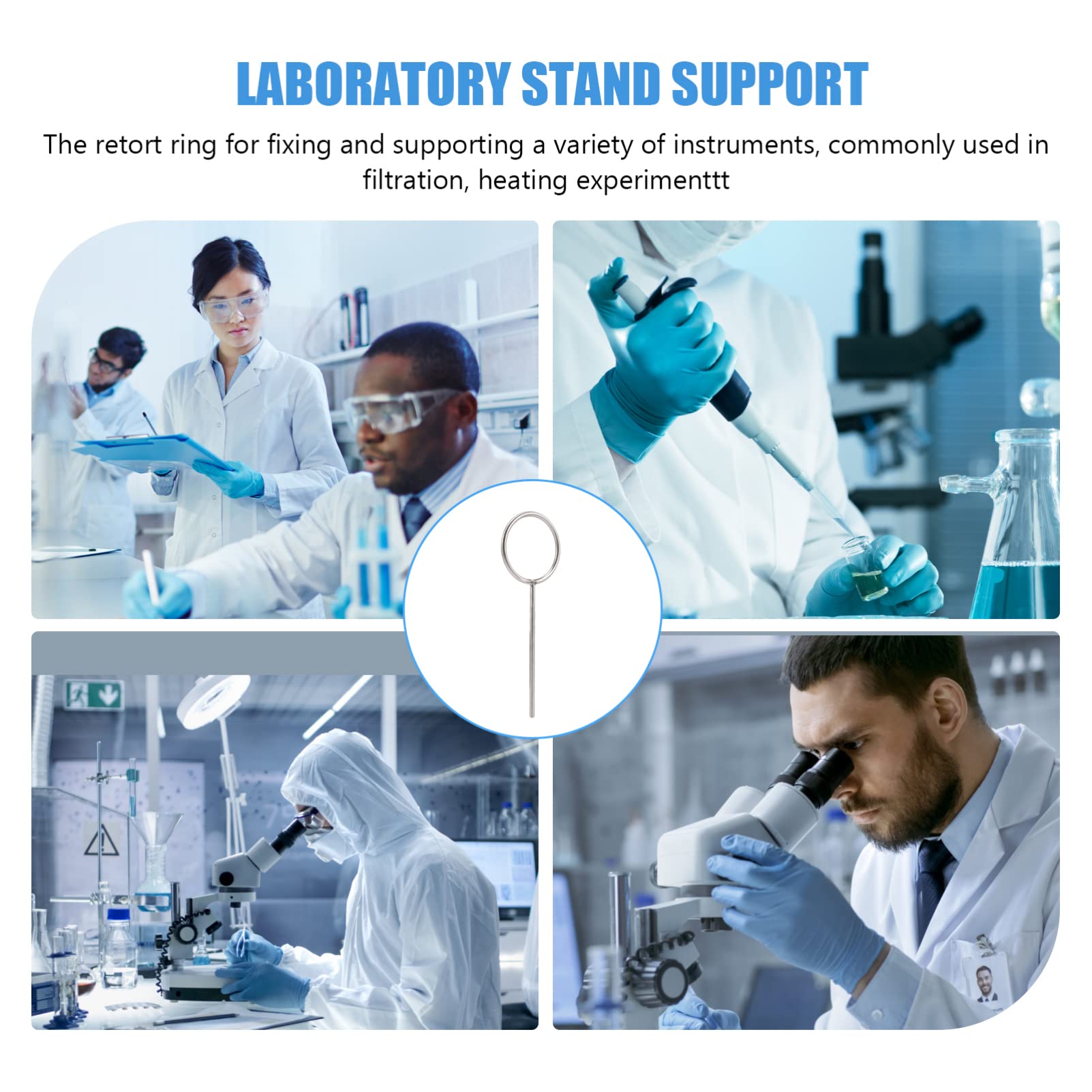 Stainless Steel Retort Ring Support - Lab Stand Extension Ring for Test Tubes & Funnels | Durable Laboratory Equipment for Chemistry Experiments & Science Classrooms