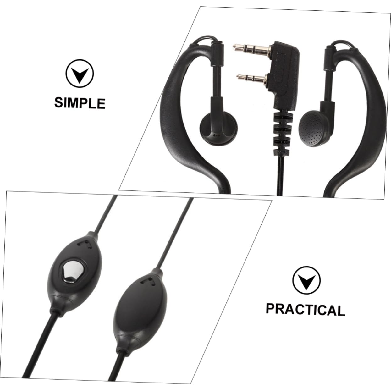 Hoement Pack Radio Earpiece Headset - Noise Cancelling Two-Way Communication Headset for Security, Construction & Event Staff - Ideal for Clear Hands-Free Communication in Loud Environments
