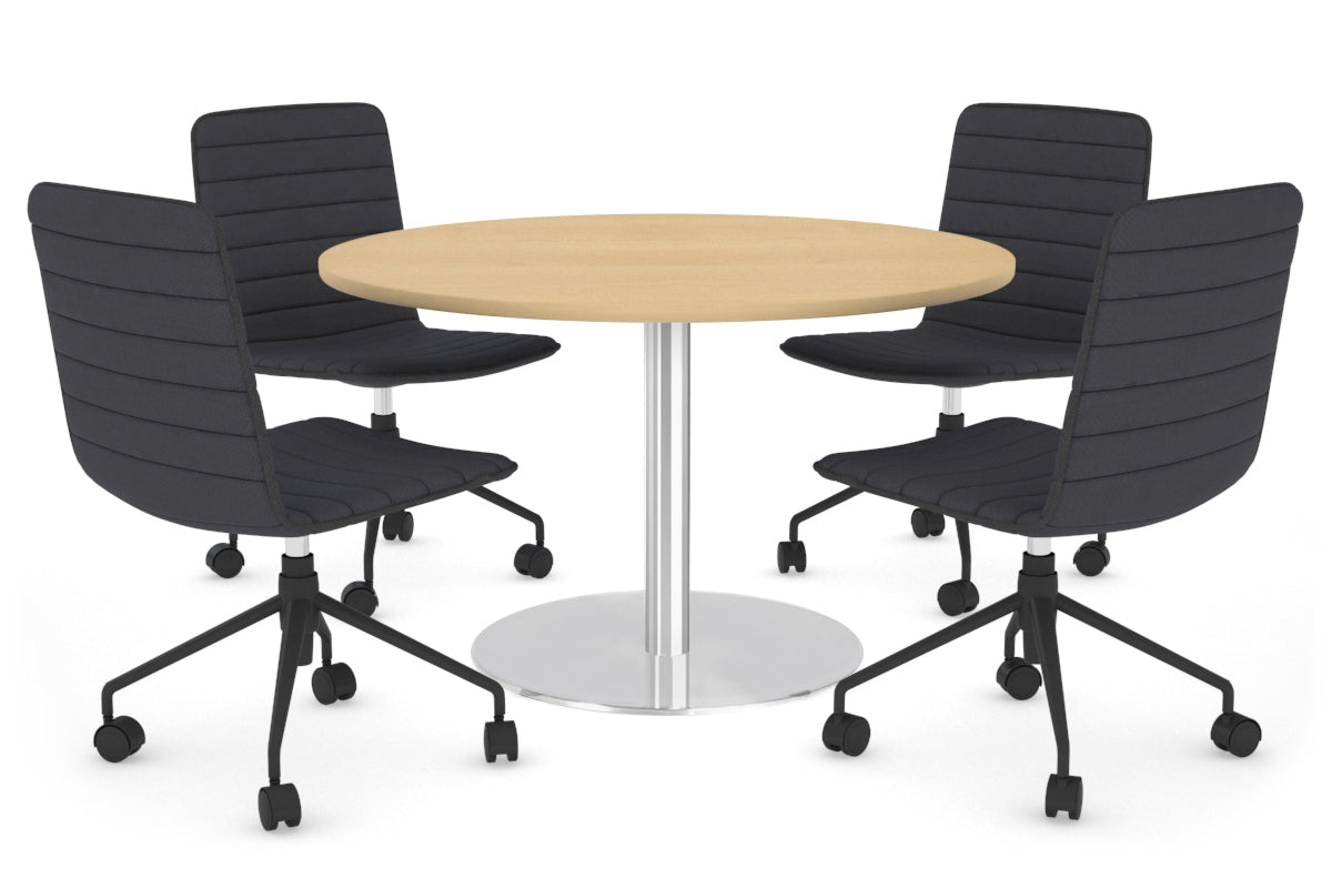 Premium Round Meeting Table with Sapphire Disc Base - 39.4 Inch Diameter - Ideal for Conference Rooms, Offices & Collaborative Workspaces