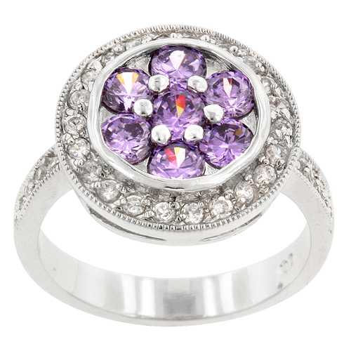 Amethyst Purple Lily Ring - Elegant Floral Jewelry for Women | Perfect for Weddings, Parties & Everyday Wear