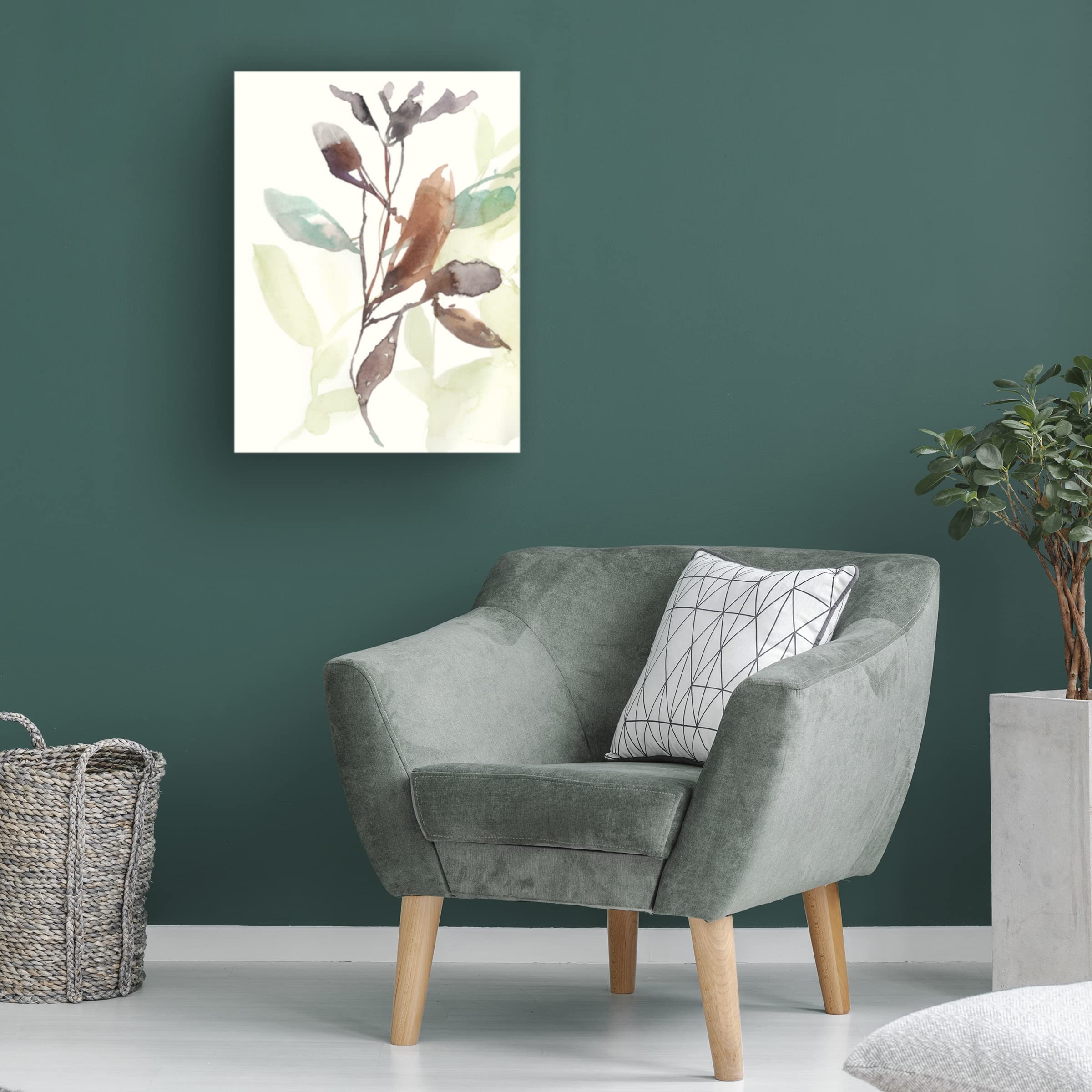 Jennifer Goldberger 'Rusty Sienna Leaves I' Canvas Wall Art Print - Modern Nature Inspired Home Decor for Living Room, Bedroom & Office