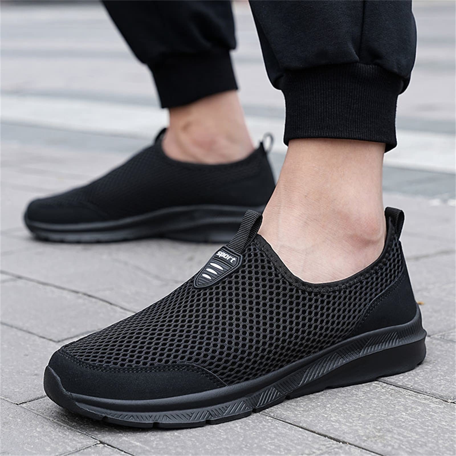 Women's Lightweight Running Shoes - Non-Slip Slip-On Tennis Sneakers for Women | Comfortable White & Red Casual Wedge Loafers | Perfect for Jogging, Gym Workouts & Everyday Wear