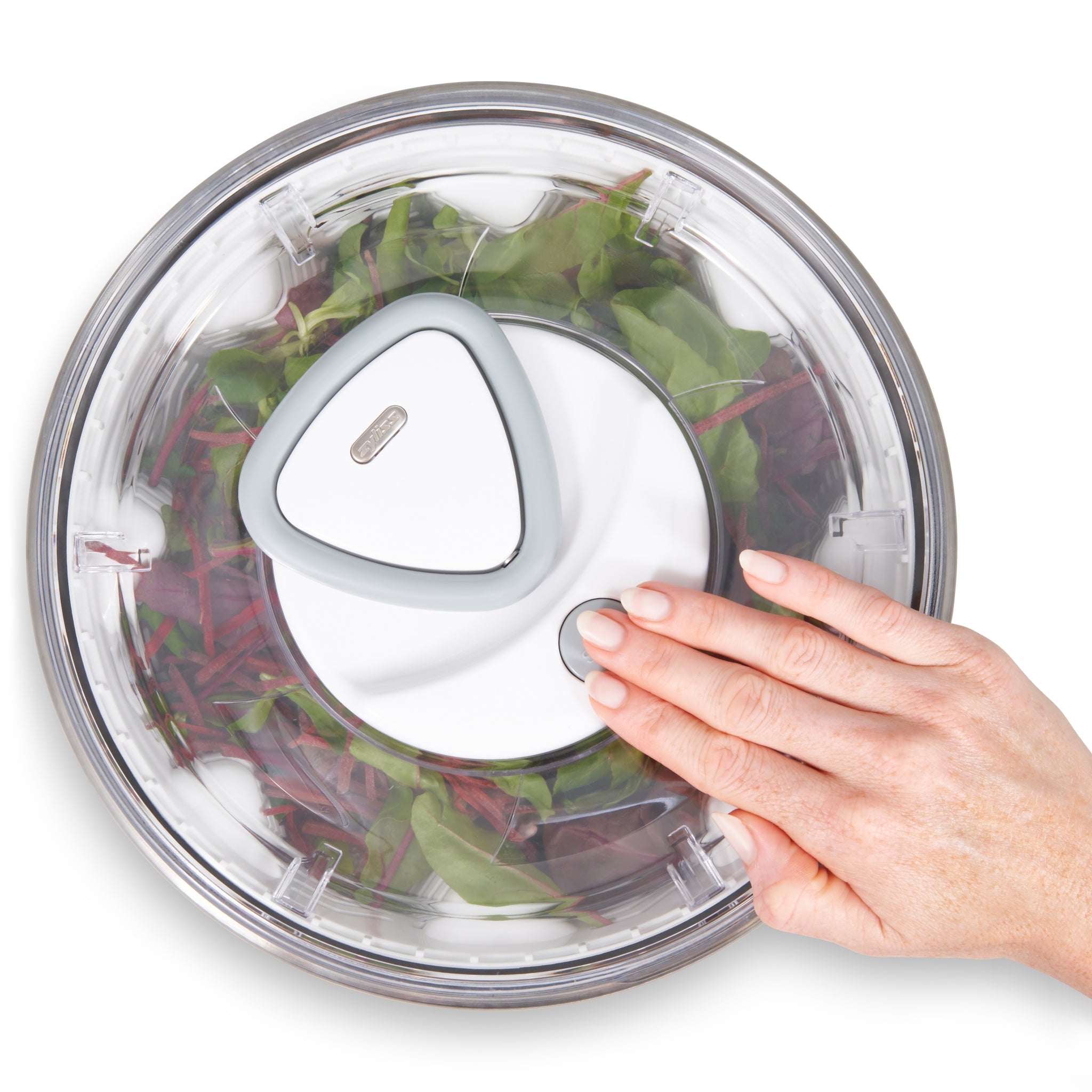 Premium Easy Spin 2 Stainless Steel Salad Spinner - Large Capacity Kitchen Tool for Washing, Drying Greens & Vegetables - Perfect for Healthy Meals, Meal Prep & Restaurants