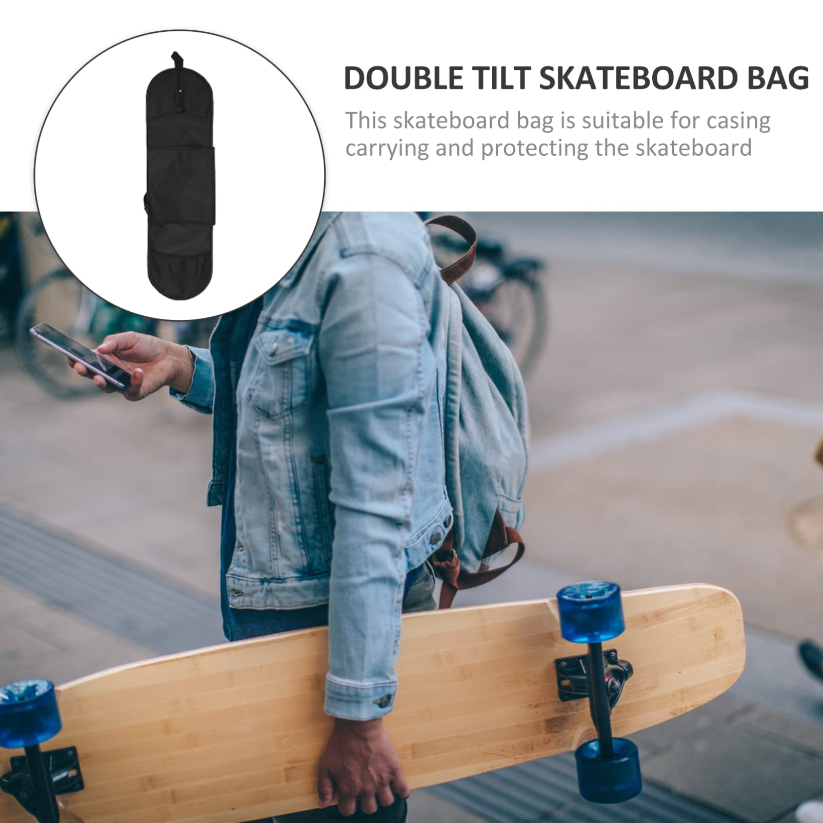 **BESPORTBLE Skateboard Backpack - Adjustable Shoulder Strap, Travel Suitcase Organizer for Skateboards - Durable & Lightweight for Commuting, Campus, Skate Parks & Travel**