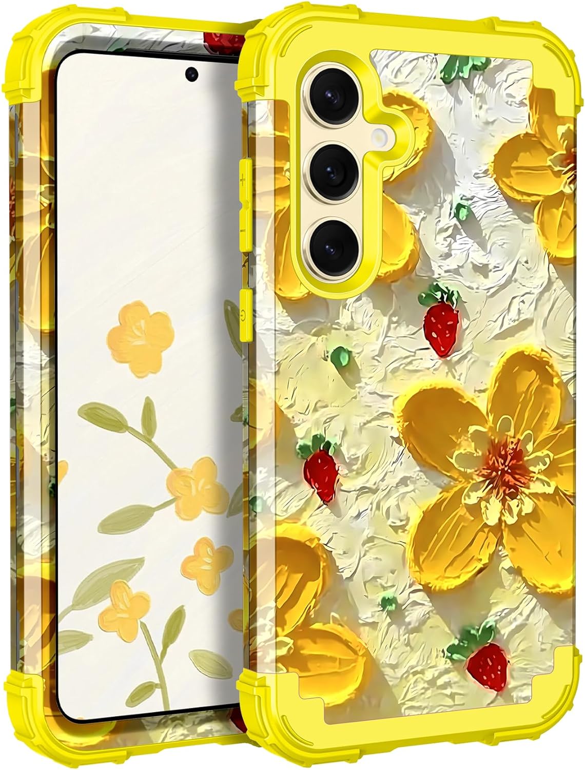 Shockproof Galaxy S24 Plus 5G Case - 3-in-1 Full Body Protective Cover with Cute Oil Design | Perfect for Daily Use, Travel & Outdoor Activities
