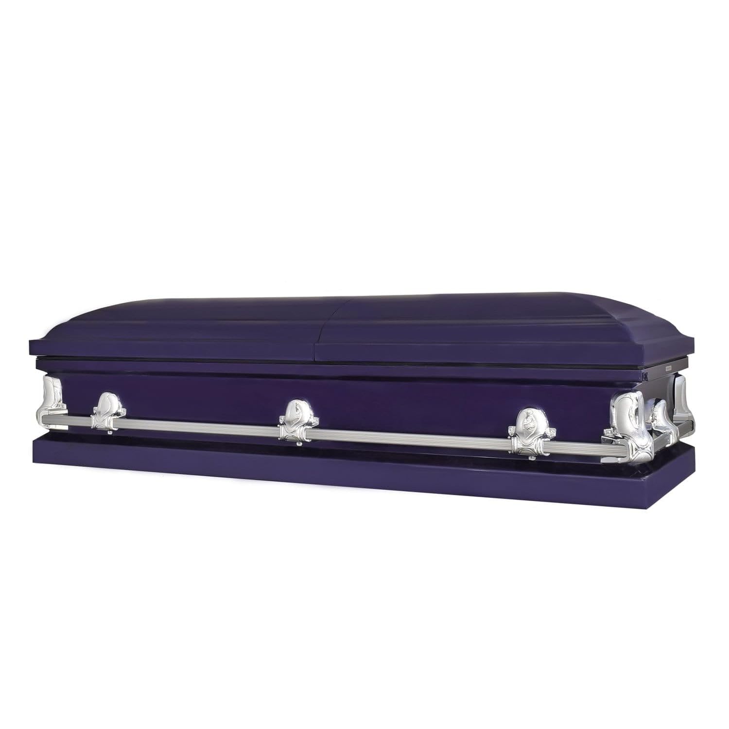 Titan Casket Elegant Orion Series - Handcrafted Steel Casket with Luxurious Royal Purple Finish & White Crepe Interior | Reinforced Handles, Adjustable Bed & Gasketed Sealer | Perfect for Memorial Services & Elegant Burials