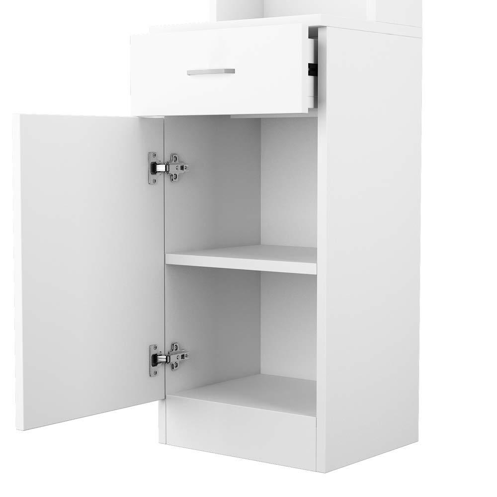 Wall Mount Salon Stations for Hair Stylists & Barbers - 3-Tier Storage Shelf, Large Lockable Drawers (13.4