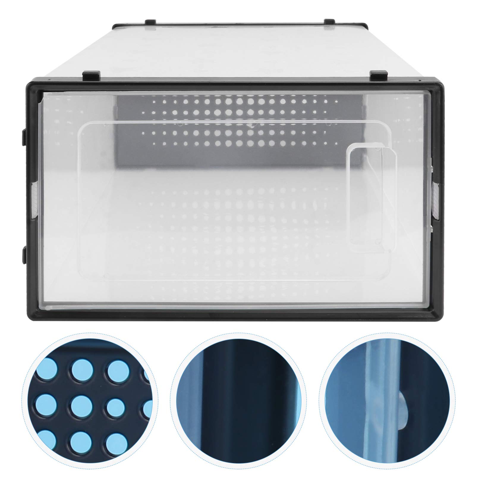 Cabilock 1-Piece Clear Plastic Shoe Storage Box - Stackable Clamshell Design for Organizing Sneakers, Boots & Heels - Perfect for Closet, Bedroom & Entryway Organization