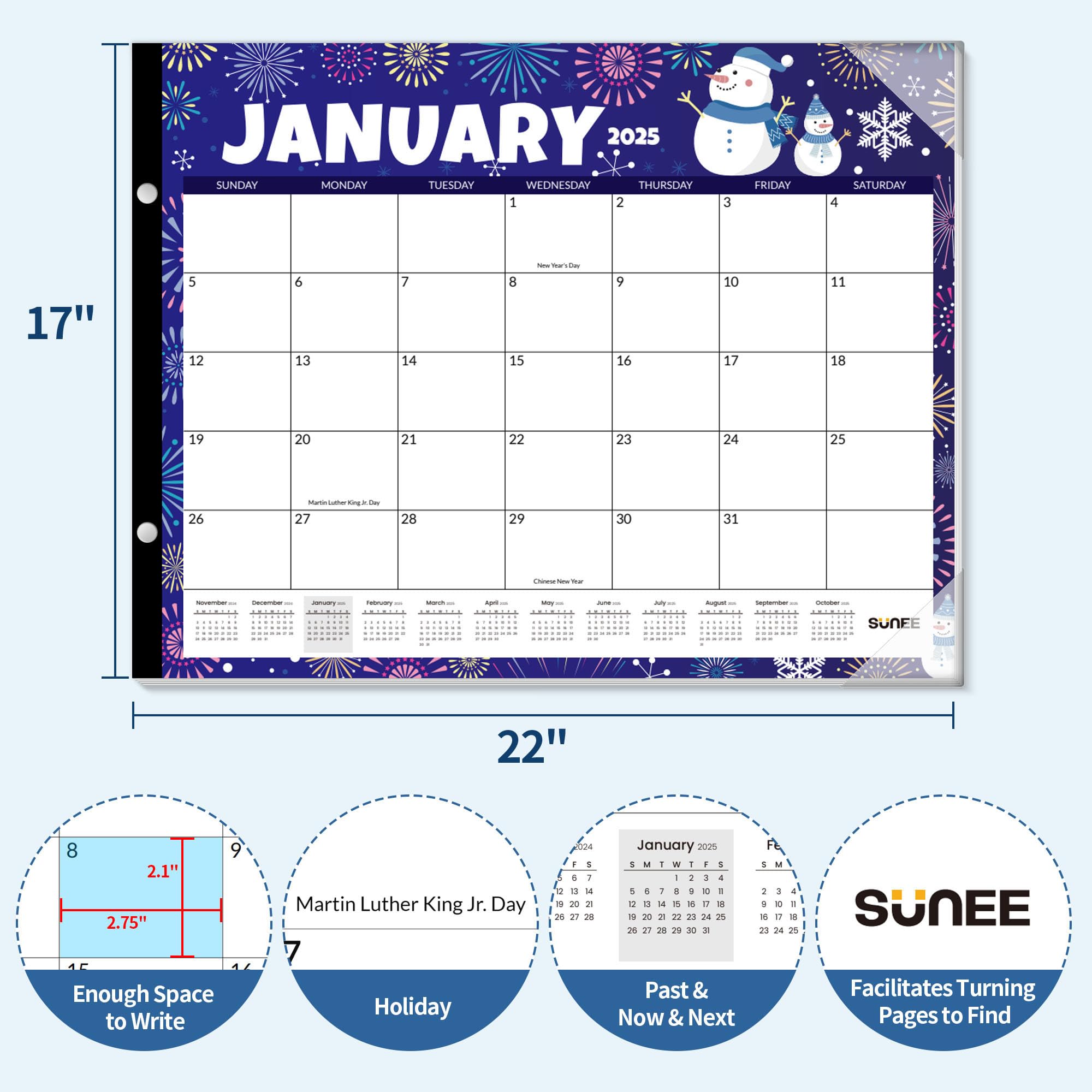 **SUNEE 2025-2026 Extra Large Desk Calendar | 22x17 Inches | 18-Month Monthly Planner (Now to March 2026) | Perfect for Teachers, Students & Families | Home, Office & School Organization**    *(Use Case: Stay organized with this spacious desktop calendar—ideal for tracking schedules, assignments, holidays, and family events at home, work, or in the classroom.)*