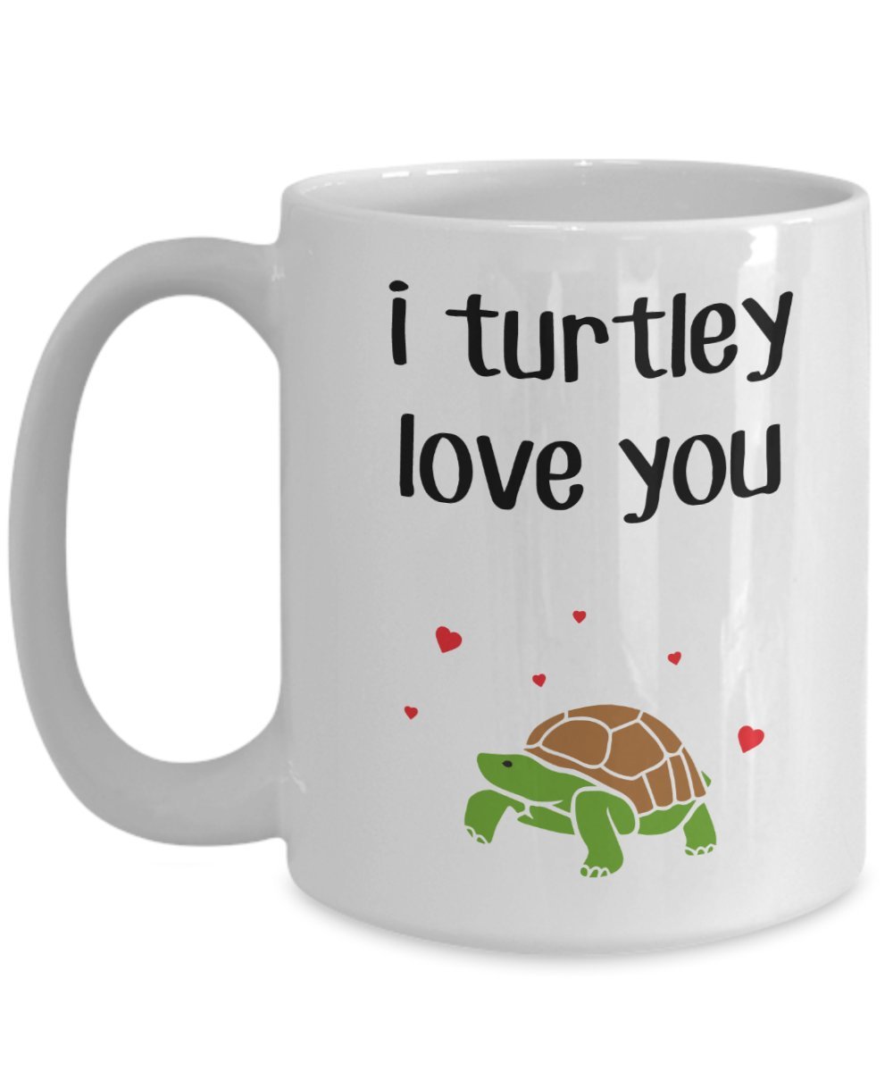 I Turtley Love You Turtle Coffee Mug – Funny Tea & Hot Cocoa Cup – Novelty Birthday Christmas Anniversary Gag Gift Idea – Perfect for Coffee Lovers, Tea Drinkers & Hot Chocolate Fans
