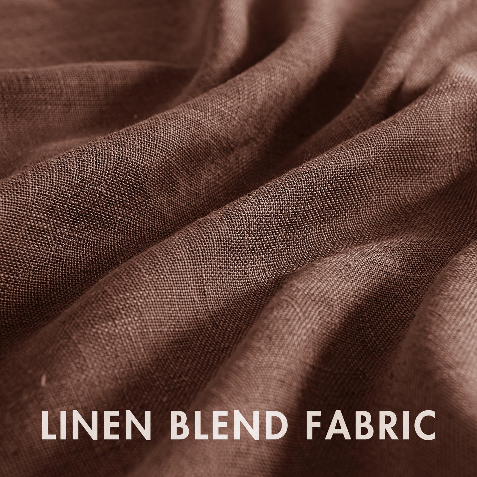 MIULEE 24 Inch Cafe Curtains - Farmhouse Style Short Linen Semi-Sheer Kitchen & Bathroom Window Treatments - Rod Pocket Tier Curtains (2 Panels, 26x24 Inches, Chocolate Brown) - Perfect for Small Windows in Kitchen, Bathroom, Basement & Breakfast Nook