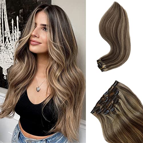 #4P27 Medium Brown to Caramel Blonde Highlights