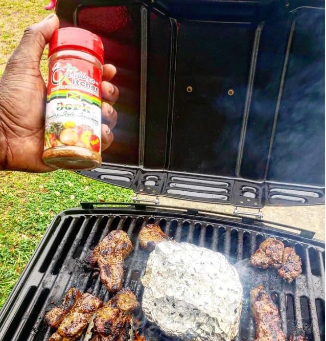 Premium Jamaican Jerk Seasoning - Authentic Caribbean Kitchen HOT Spice Blend (4 Oz) | Kosher, Low Sodium, Non-GMO, Gluten-Free, Vegan | Perfect for Grilling, Marinades, Chicken, Fish & Vegetables