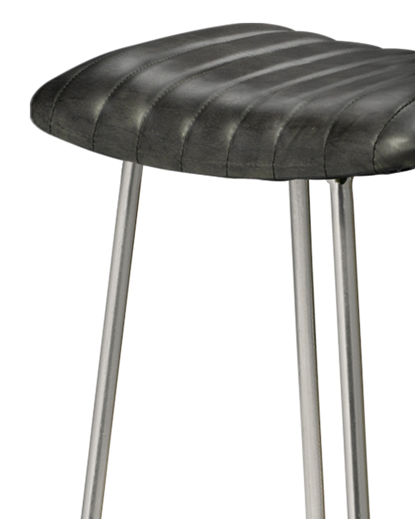 Theo Counter Stool - Grey Bar Stool with Comfortable Seat & Sturdy Metal Base - Perfect for Kitchen Island, Breakfast Bar & Home Decor