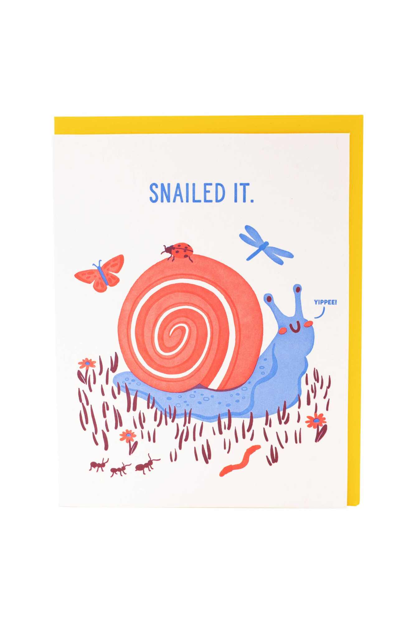 Yippee Snail Greeting Card - Funny Congratulations Card for Graduation, Birthday & Special Occasions - Perfect for Friends, Family & Coworkers