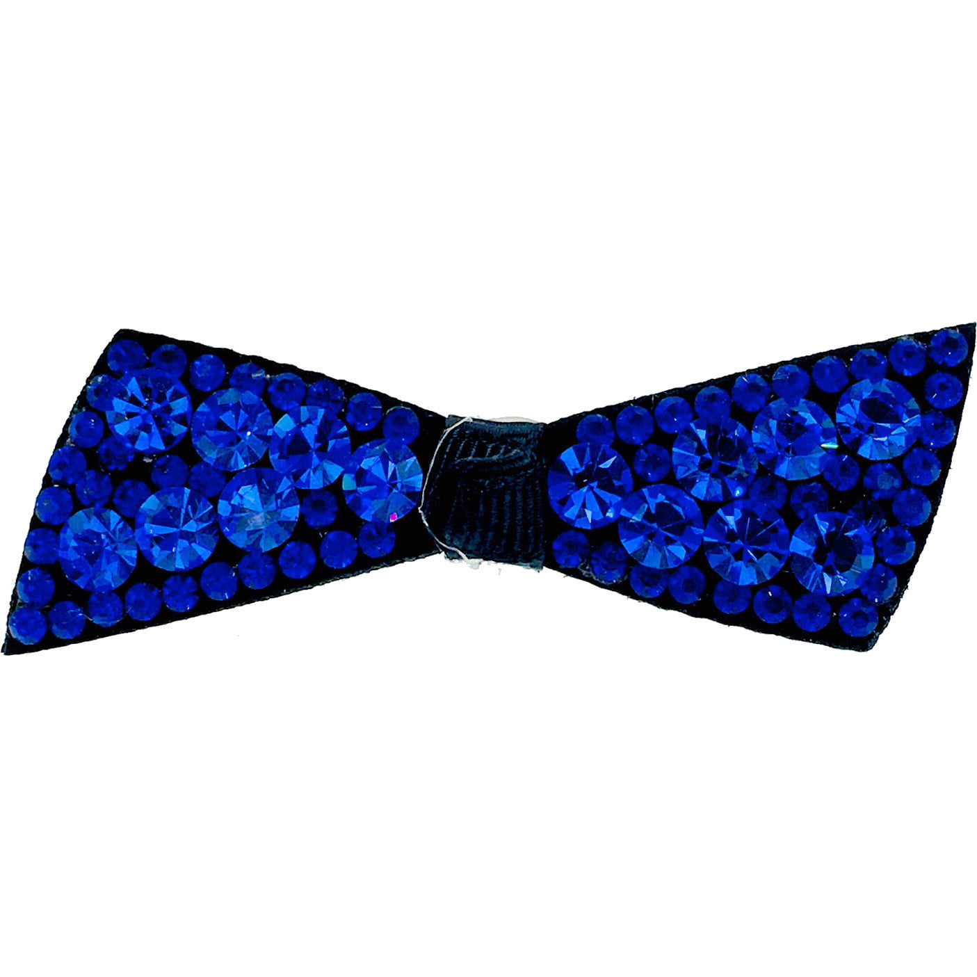 Elegant Urban Bow Knot Hair Clip with Swarovski Crystals - Acrylic Black Base & Sapphire Blue Gemstone | Perfect for Weddings, Parties & Everyday Hair Accessories