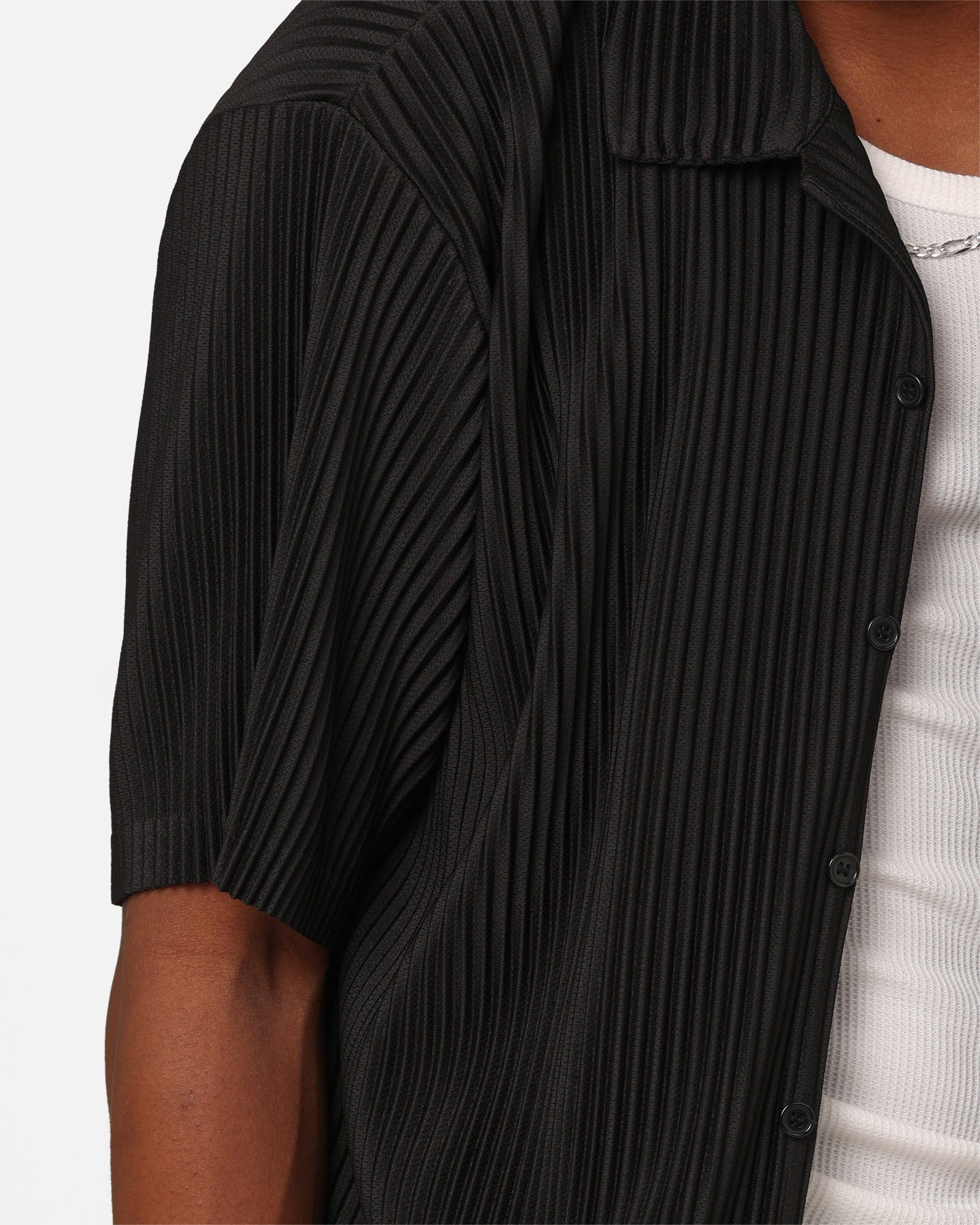 404 Harbour Plisse Button Up Shirt for Women - Stylish Black Blouse with Wrinkle-Free Fabric - Perfect for Office, Casual Wear & Special Occasions