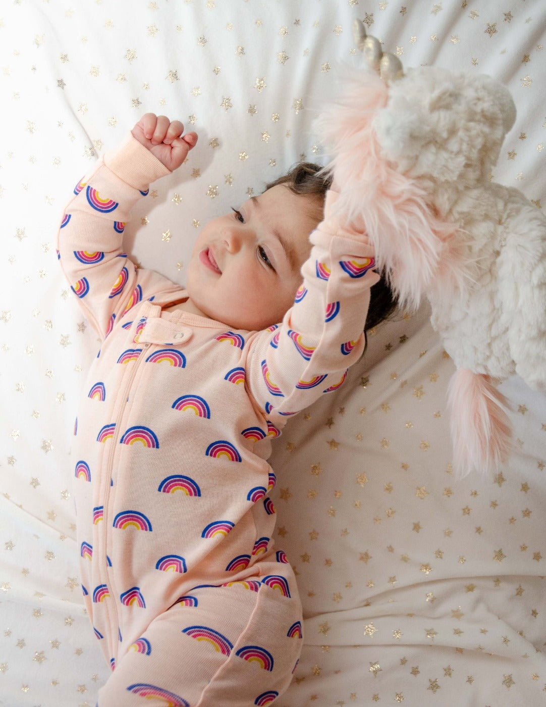 Kids' Retro Rainbow Footed Pajamas - Soft & Comfortable Sleepwear for Boys & Girls - Perfect for Bedtime, Lounging & Holiday Photos