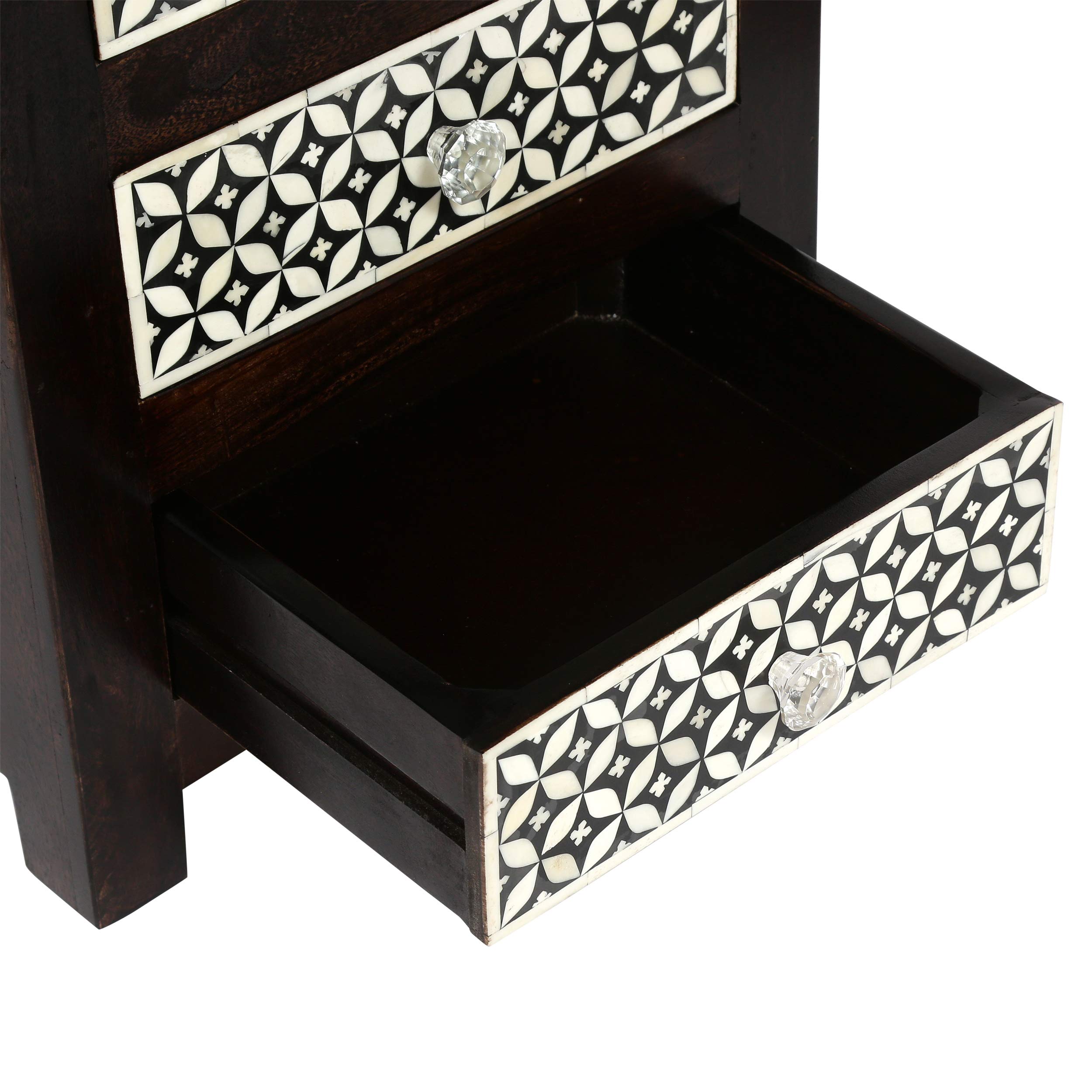 Christopher Knight Home Nightstand - Dark Walnut & Black Finish, Modern Bedside Table with Storage Drawer for Bedroom, Living Room, or Office