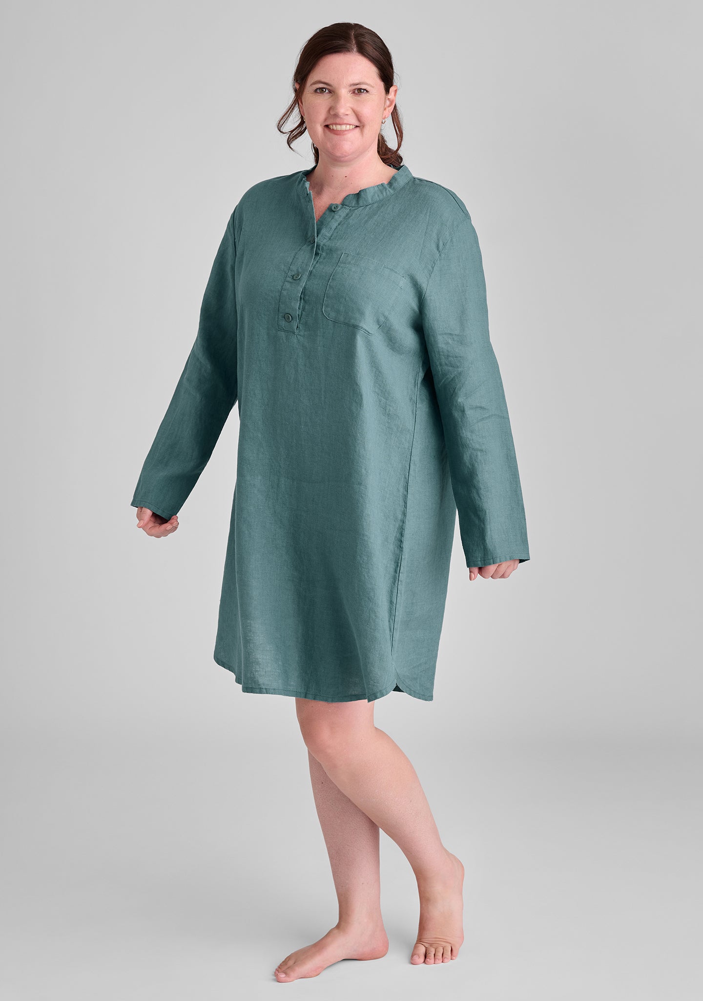 Comfortable Linen Nightshirt Dress for Women - Soft & Breathable Sleepwear - Perfect for Lounge, Travel & Summer Nights - FINAL SALE