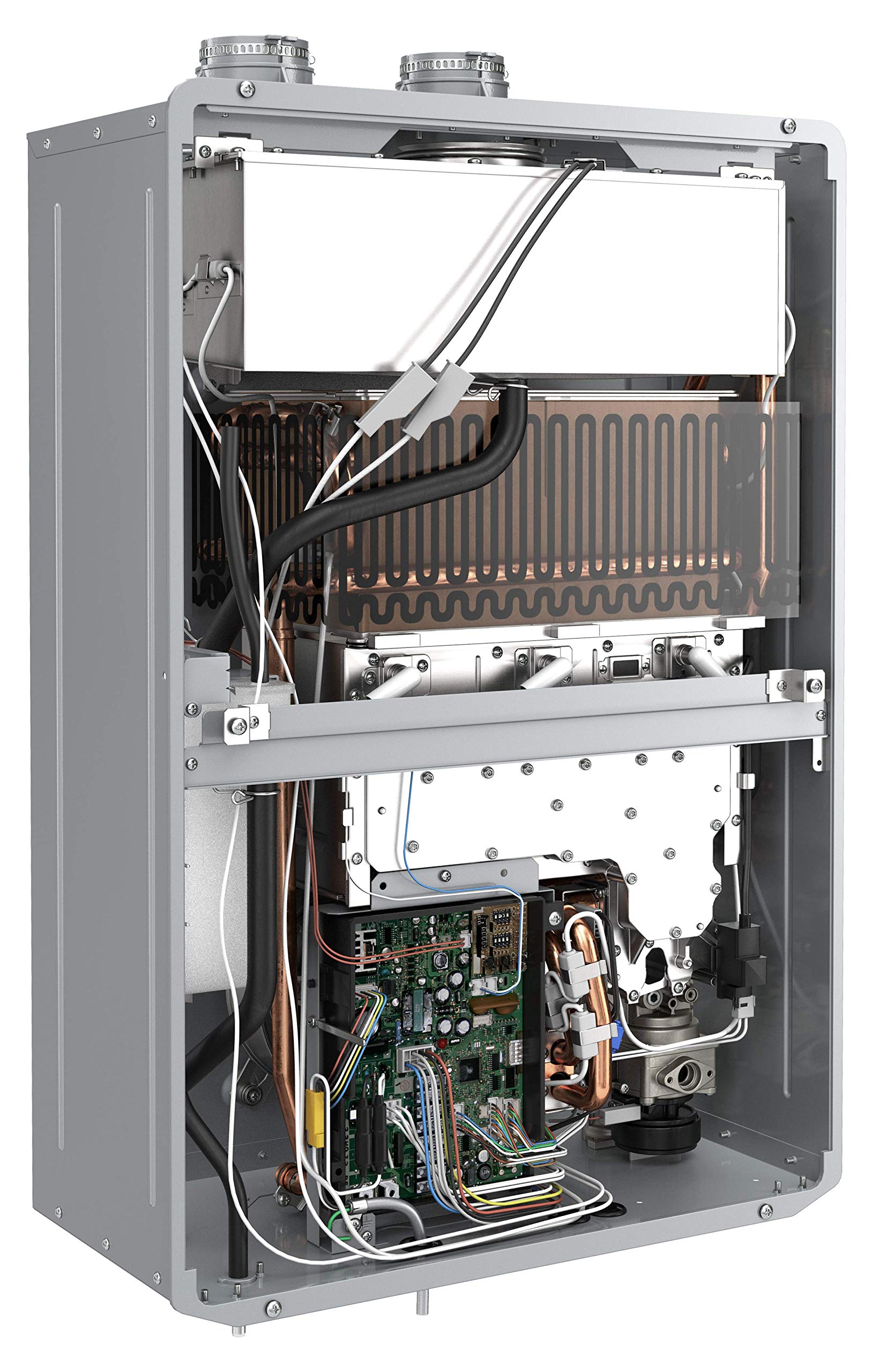 Rheem RTGH-95DVLP-2 9.5 GPM Indoor Natural Gas Tankless Water Heater - Energy Efficient, Grey - Perfect for Showers, Kitchens & Whole Home Hot Water Supply