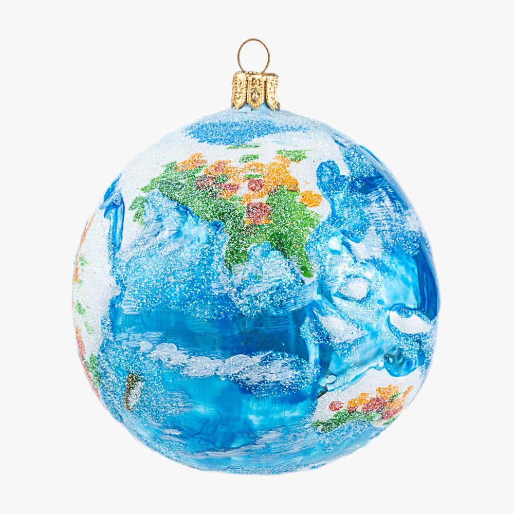 Earth-Themed Home Decor Ornament - Handmade Ceramic Globe for Wall & Tabletop Display - Perfect for Living Room, Office & Gift Giving