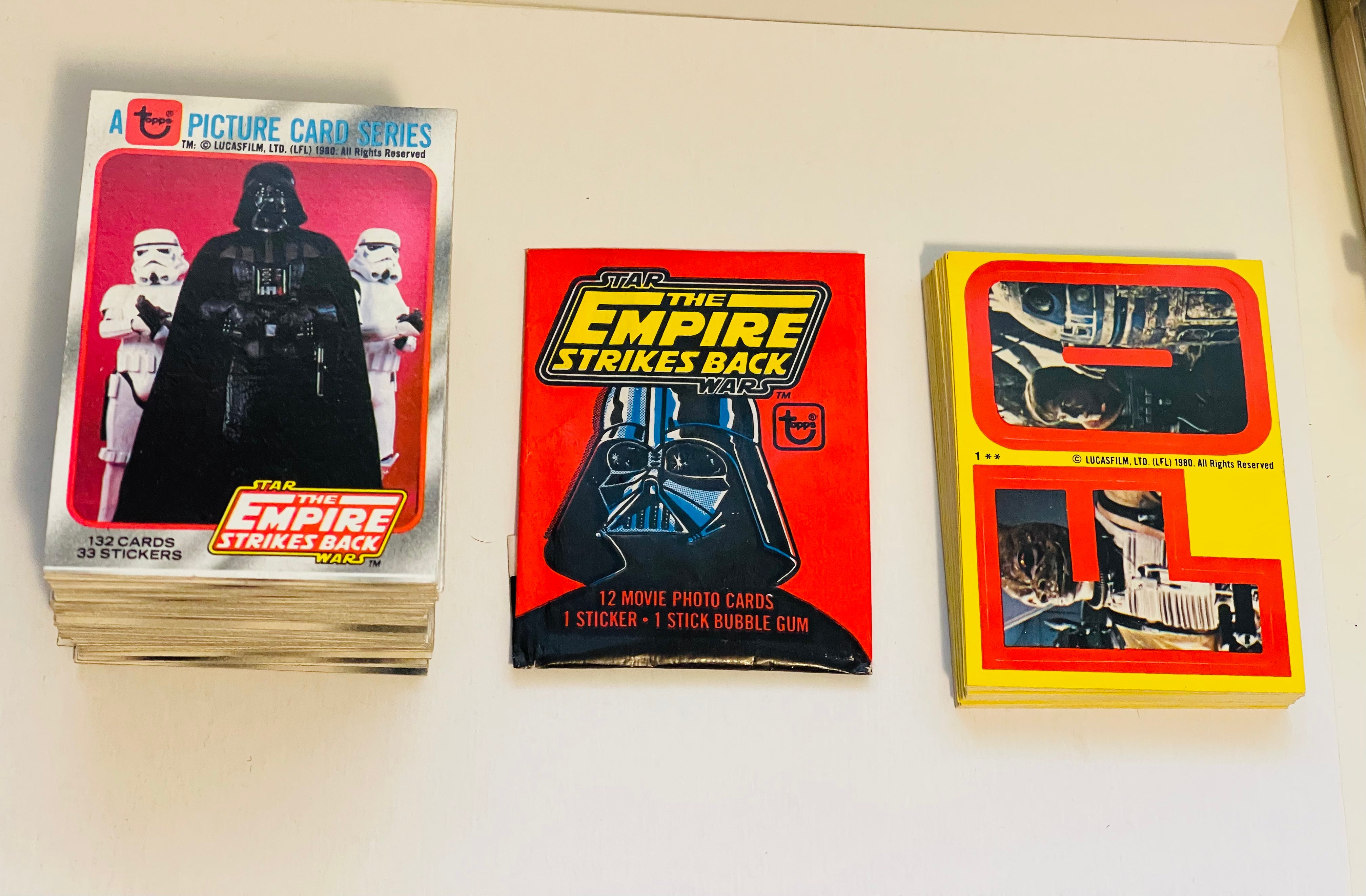 Empire Strikes Back Series 1 Rare Trading Cards & Stickers - 1980 Vintage Collectible Set in High Grade Condition | Star Wars Memorabilia for Display & Investment