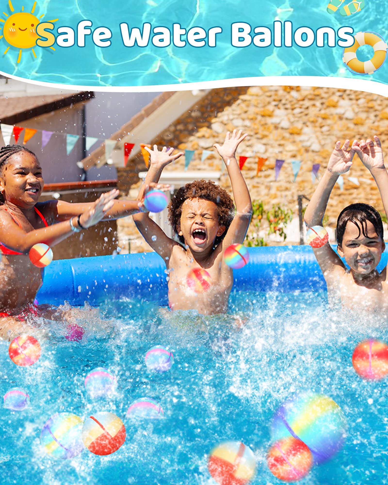 SOPPYCID 18PCS Reusable Magnetic Water Balloons - Self-Sealing Summer Pool Party Toys for Kids & Adults - Fun Outdoor Water Games for Backyard, Beach & BBQ Parties