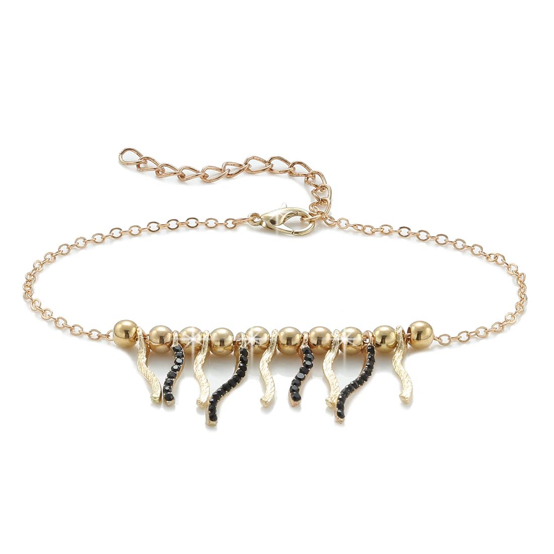 4 Pcs 18K Gold Plated Women's Anklet Bracelet Set with Cubic Zirconia - Elegant Layered Foot Jewelry for Beach, Vacation & Summer Outfits