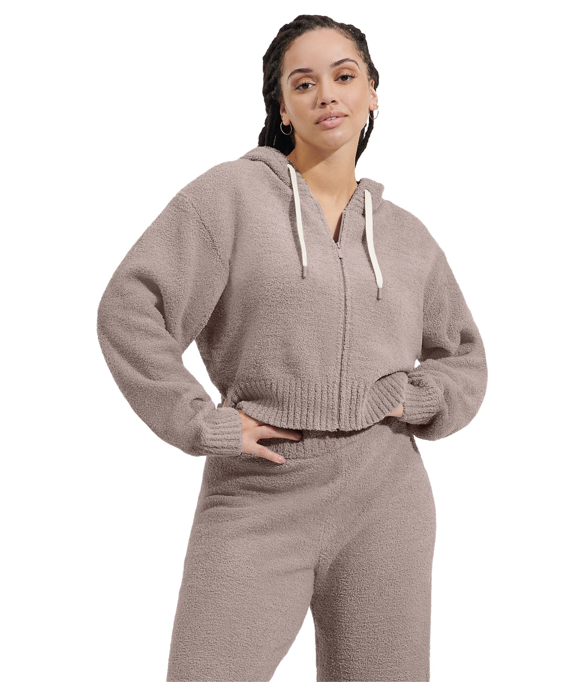 UGG Women's Hana Zip Hoodie Sweatshirt | Cozy Fleece Pullover with Front Zipper | Perfect for Casual Outfits, Lounging & Winter Layering