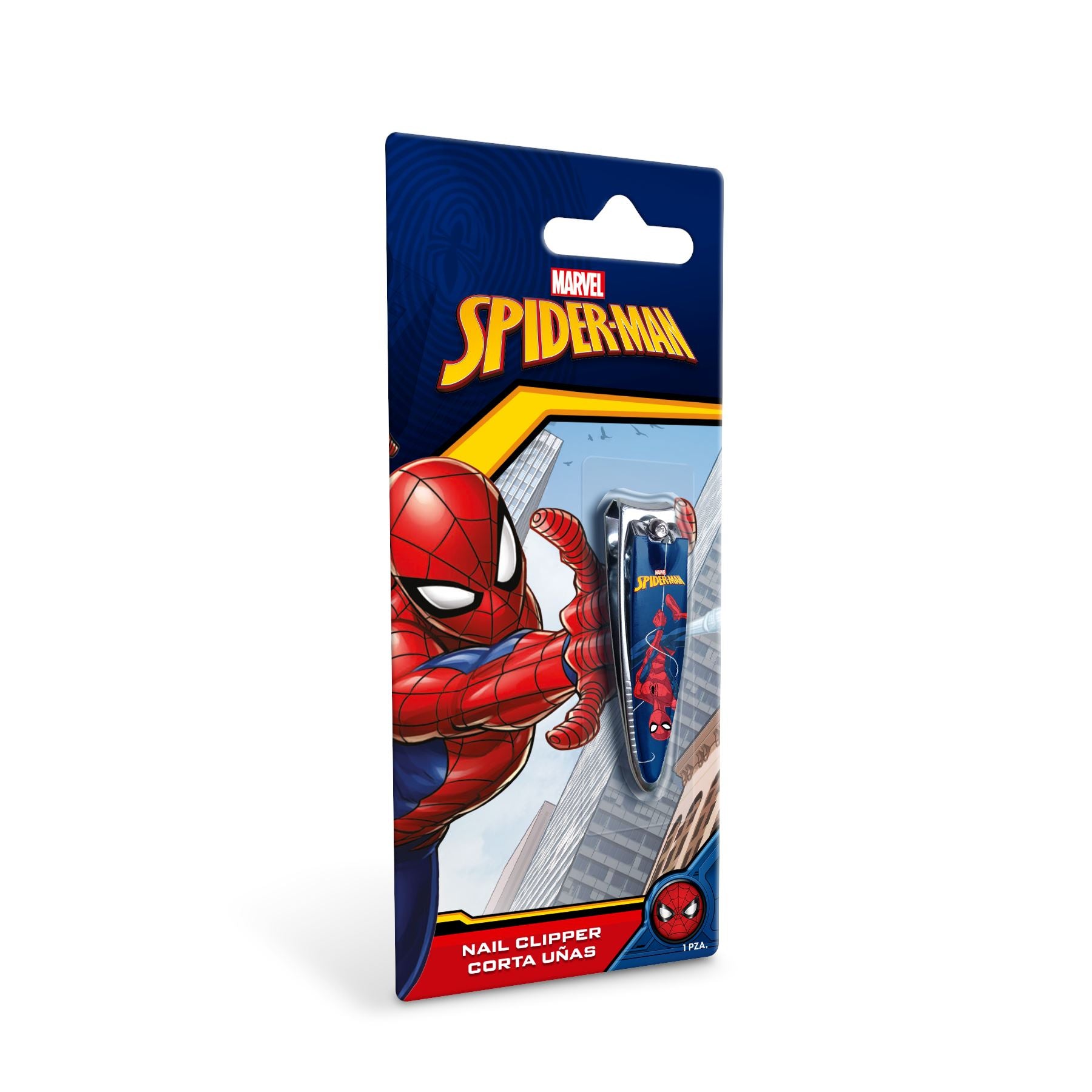 SpiderMan Nail Clipper - Single Pack in Blister | Kids Nail Care Tool for Home, Travel & Grooming Kit | Marvel Superhero Themed Personal Care Accessory