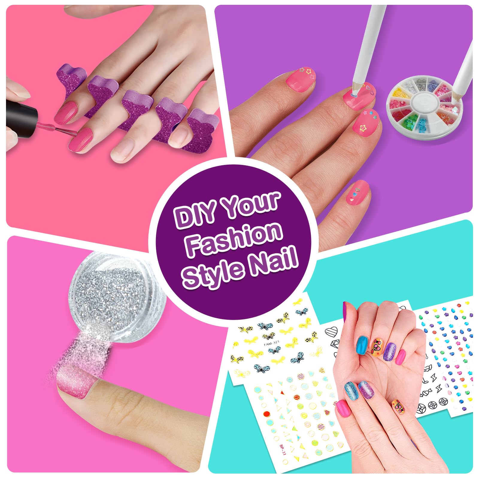 Non-Toxic Kids Nail Polish Set for Girls Ages 7-12 - Safe Nail Art Kit with 10 Colors | Perfect Birthday Gift for 8-10 Year Old Girls | Fun Spa Manicure Toys for Playdates & Sleepovers