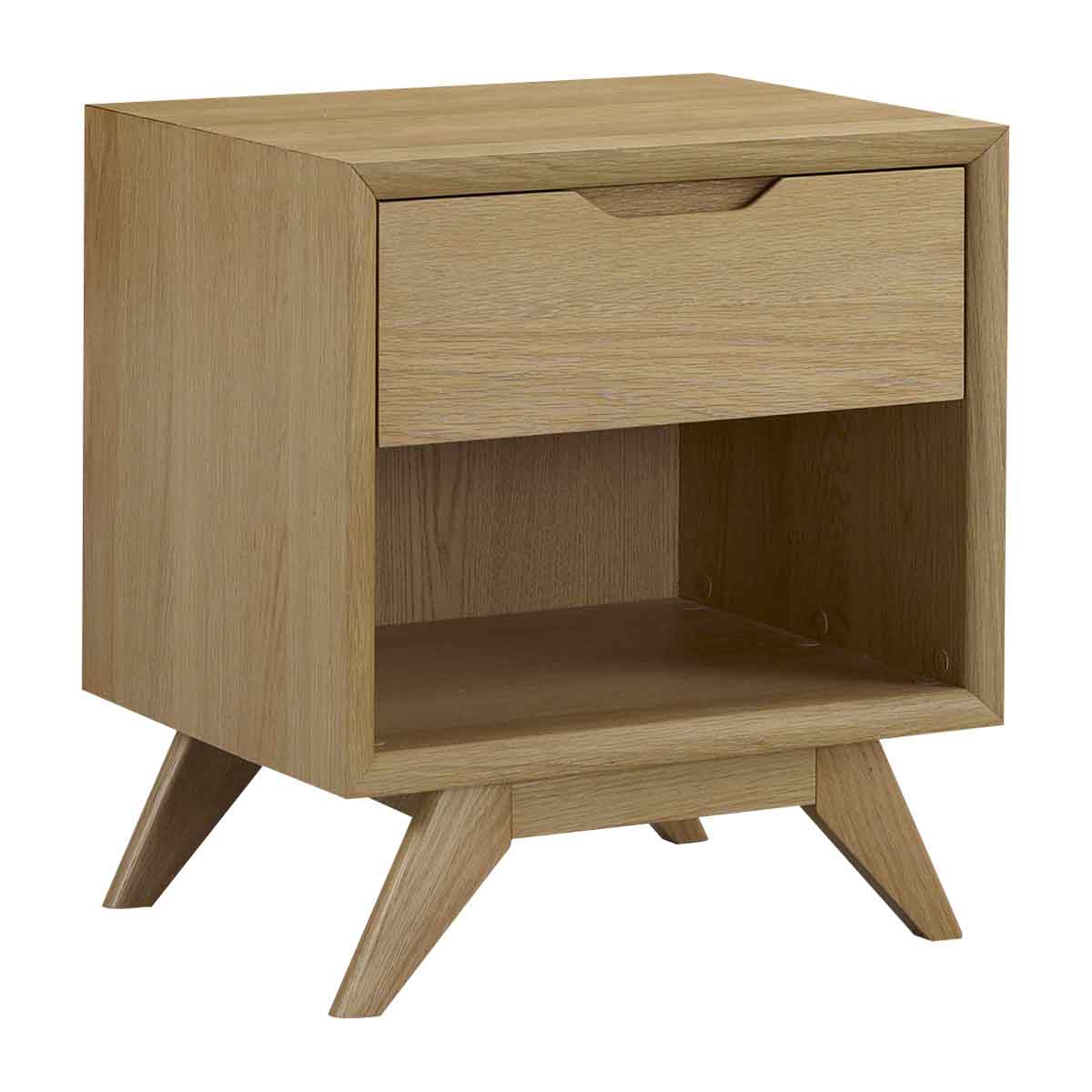 Modern Jude 1-Drawer Nightstand - Compact Bedside Table with Storage for Bedroom, Living Room, or Dorm | Stylish & Functional Nightstand for Small Spaces