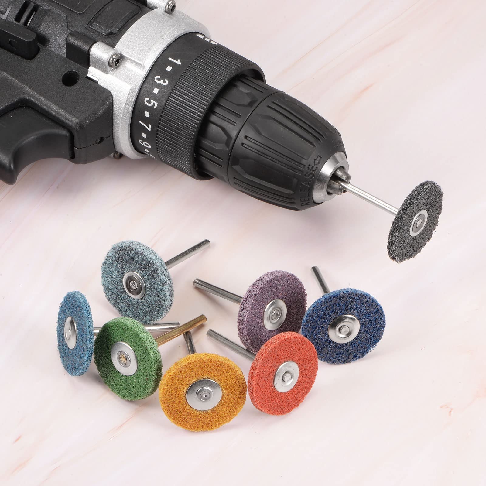 uxcell 5 Pcs 30mm Nylon Fiber Mounted Point Grinding Head, 800 Grit Flat Polishing Wheels for Rotary Tools - Perfect for Metal, Wood & Jewelry Finishing, DIY Craft Projects & Professional Polishing Work