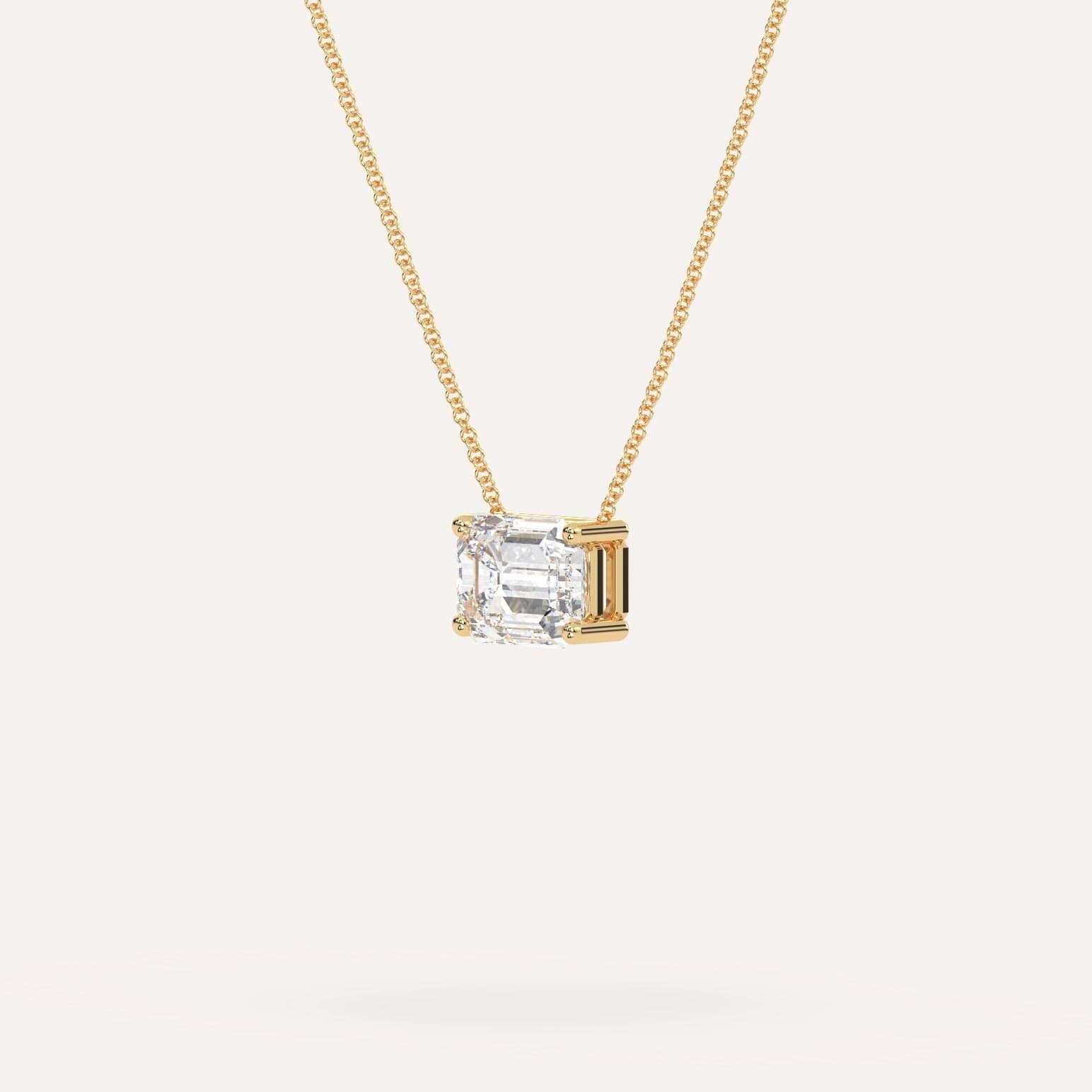 2 Carat Emerald Floating Diamond Necklace for Women - 14K Gold Pendant Jewelry - Perfect for Weddings, Anniversaries & Special Occasions