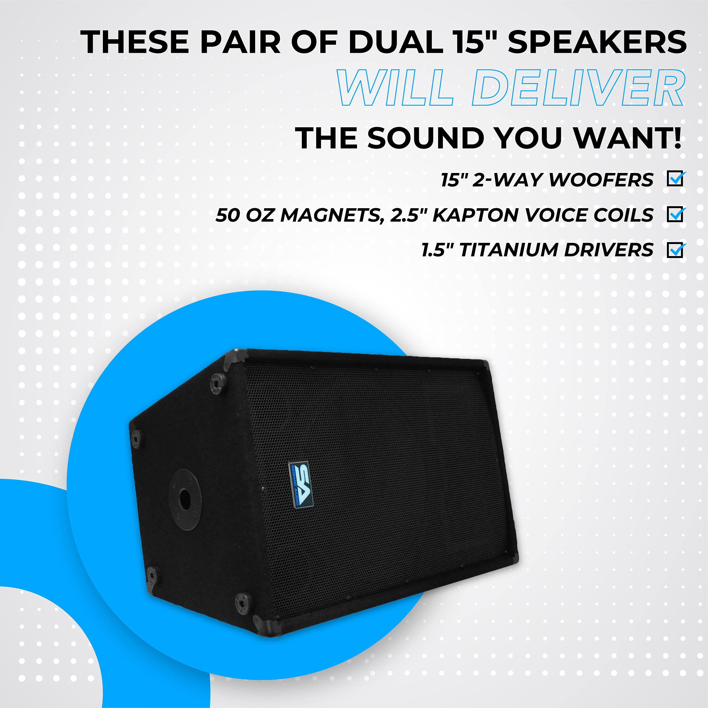 Seismic Audio 15” PA/DJ Speakers Pair - 700 Watt PRO Audio Speakers for Live Performances, Events, and Parties