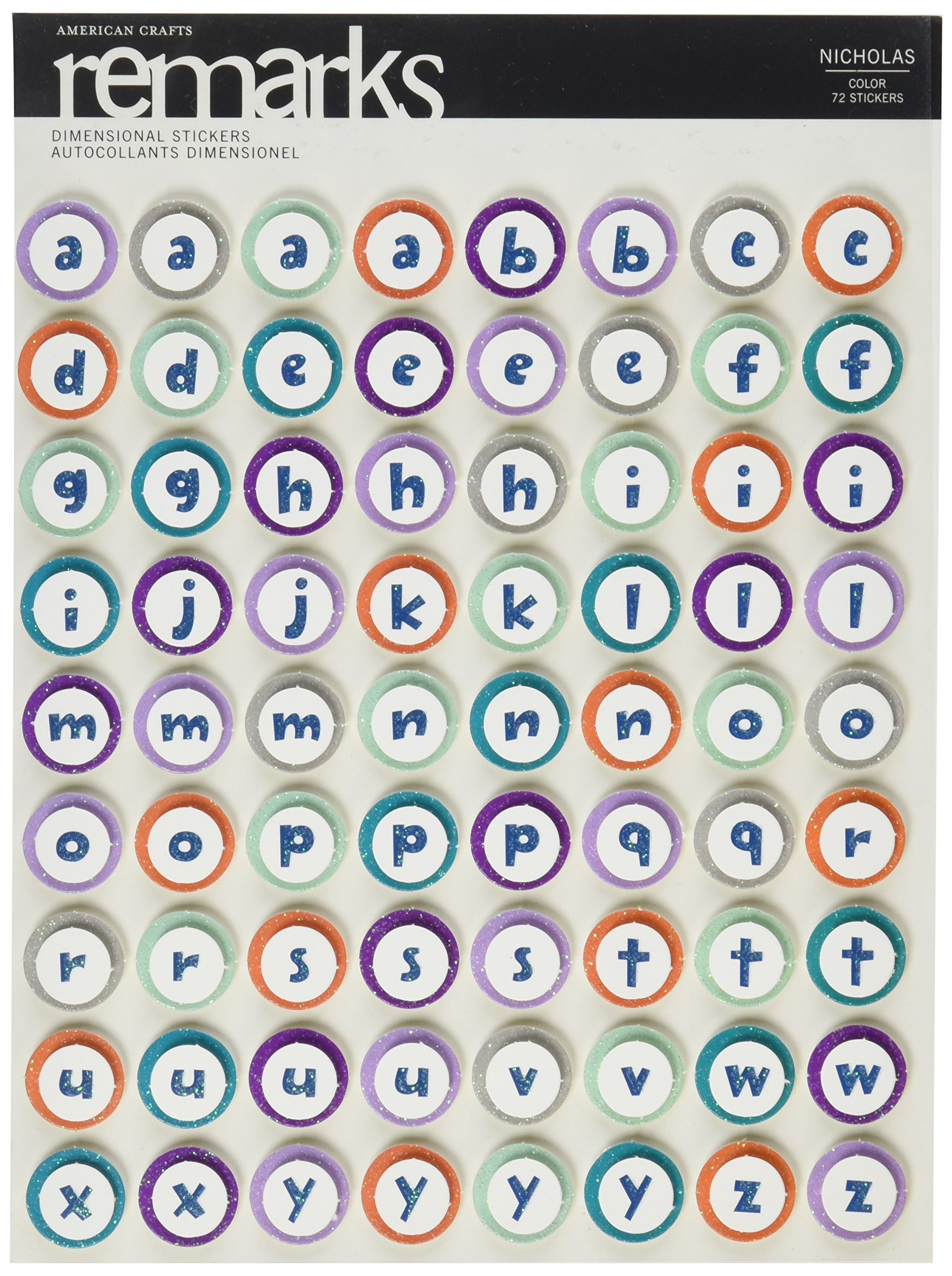 American Crafts Remarks Dimensional Sticker Sheet - Nicolas Collection | Premium Scrapbooking Stickers for DIY Cards, Journals, Planners & Home Decor